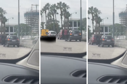 Momento en que los cuerpos estaban en la vía.