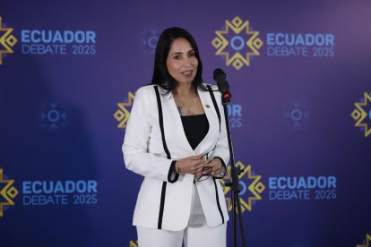 Luisa González se refirió a Daniel Noboa antes del debate.
