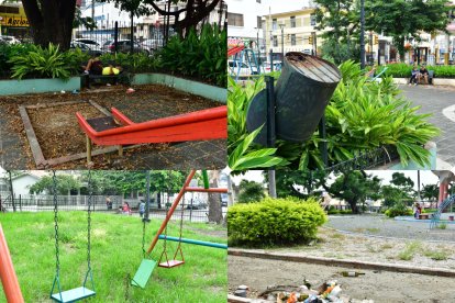 Parques deteriorados en Guayaquil.