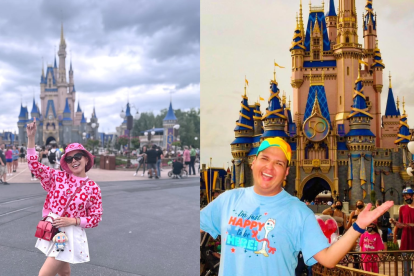 Silvana Torres y Miguel Cedeño en el parque de Disney.