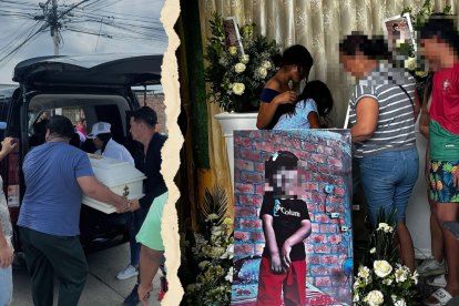 En un barrio de Manta despidieron al niño de dos años que murió al recibir el impacto de una bala perdida