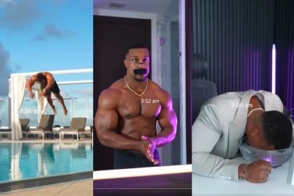 Ashton Hall en uno de sus videos virales mostrando su rutina matutina.