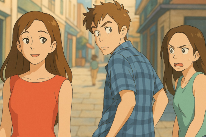 Meme convertido al estilo de Studio Ghibli en ChatGPT.