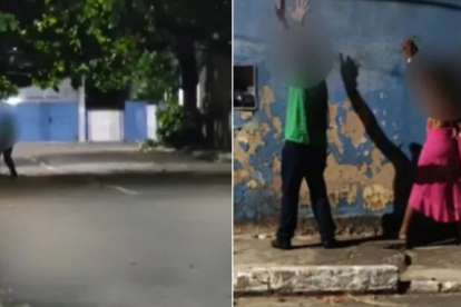 Pareja es detenida por mantener intimidad en la calle.