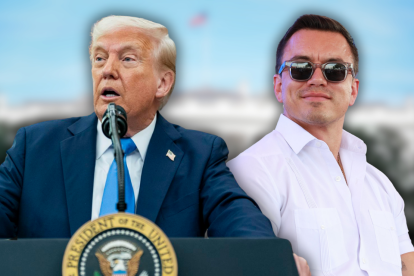 Daniel Noboa (der.) y Donald Trump conversaron en EE. UU.