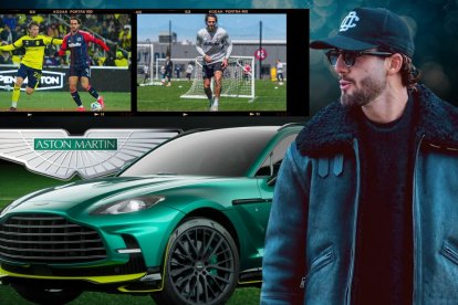 Leonardo Campana maneja un auto de lujo en Boston.