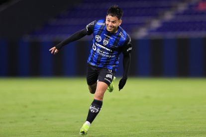 El festejo de Jordy Alcívar tras marcar un golazo para Independiente del Valle.