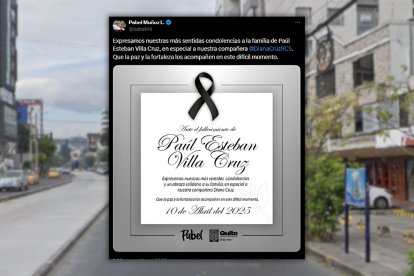 El alcalde de Quito, Pabel Muñoz, se pronunció a través de su cuenta de X. Envió condolencias a la familia de Paul Villa.