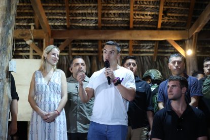 El presidente Daniel Noboa durante la proclamación de resultados de las elecciones anticipadas de 2023, en las que resultó elegido presidente.