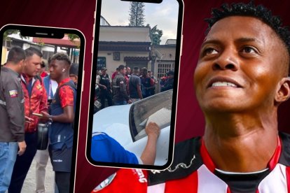 Carlos Arboleda cuando fue detenido fuera del estadio Capwell.