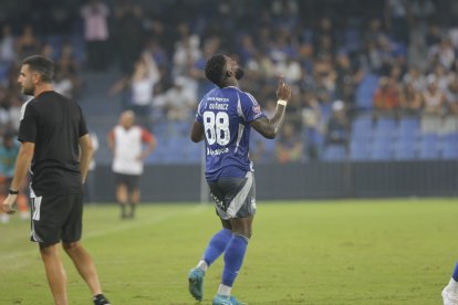 Joao Quiñonez celebró su gol en el 1-0 de Emelec a Libertad por la fecha 8 de LigaPro