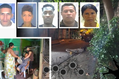 Familiares y vecinas intentaban consolar a Esther Zambrano, mientras la abanicaban con una tapa de olla.