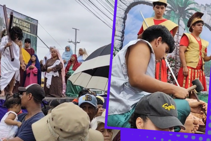 Diferentes grupos de jóvenes recrearon, sobre plataformas, los momentos de la condenación y muerte de Jesús.