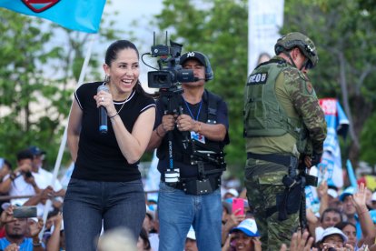 Luisa González durante la campaña electoral.