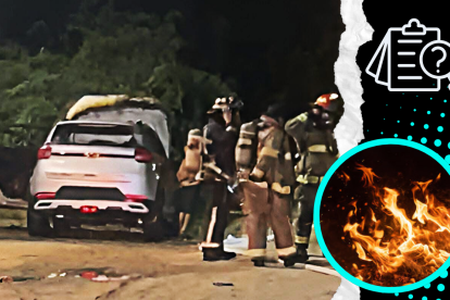 Un carro incendiado fue hallado minutos después del ataque en  el barrio El Paraíso.