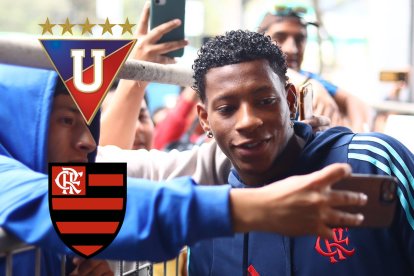 Gonzalo Plata no pudo jugar con Flamengo ante Liga de Quito.