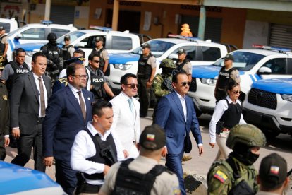 El presidente asistió junto con el ministro del Interior a un evento oficial en El Oro.