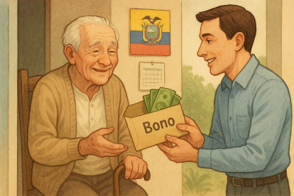 El bono es entregado a personas mayores de 65 años.