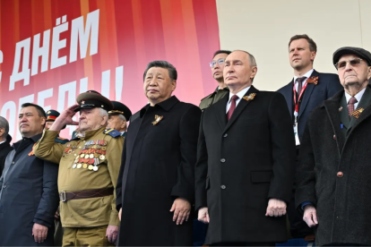 Vladimir Putin y Xi Jingping, durante el Día de la Victoria en Moscú.