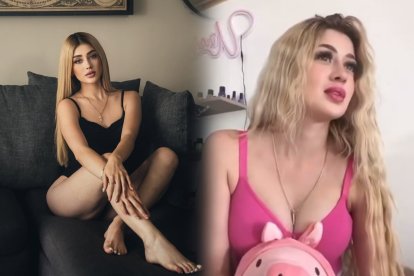 En la imagen de la derecha está Valeria Márquez segundos antes de ser asesinada.