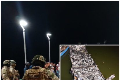 Ocho embarcaciones quedaron afectadas en Puerto El Morro. Uniformados de las Fuerzas Armadas acudieron al lugar.