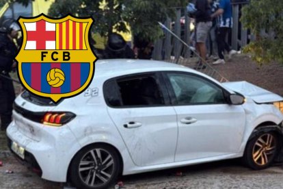 Un vehículo Peugeot blanco embistió a una multitud, fuera del RCDE Stadium.