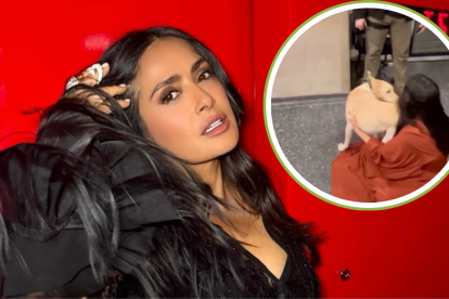 Salma Hayek y el tierno encuentro con un perrito que conmueve las redes