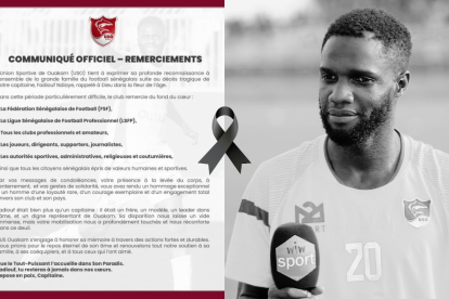 El fútbol senegalés pierde a un guerrero: Fadiouf Ndiaye, capitán del US Ouakam, falleció en el hospital tras una caída durante un partido de la Primera División de Senegal.