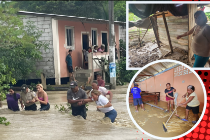 En unos sectores, el agua alcanzó metro y medio de inundación.