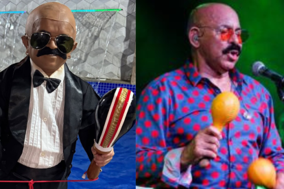 Jorgito Guayaco y  el cantante de salsa Óscar D'León