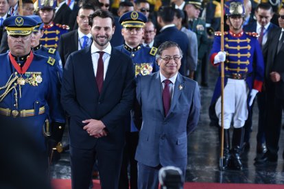 Niels Olsen, presidente de la Asamblea Nacional de Ecuador y Gustavo Petro, Presidente de Colombia.