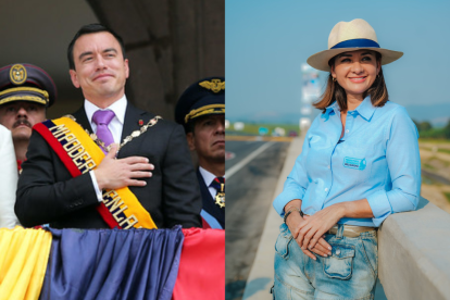 Daniel Noboa fue posesionado este 24 de mayo. La prefecta del Guayas reaccionó.