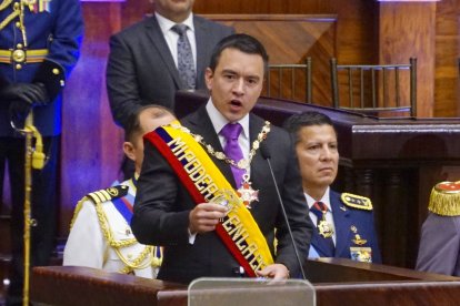 Daniel Noboa dio un discurso de 20 minutos.