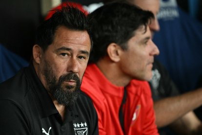 Pablo Sánchez antes del partido de fútbol de la fase de grupos de la Copa Libertadores entre Flamengo y Liga de Quito en el estadio Maracaná en Río de Janeiro, Brasil.