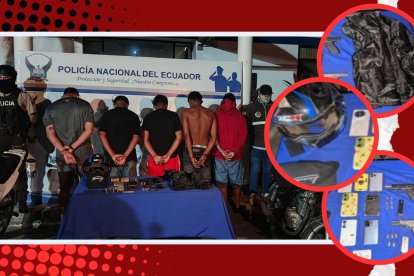 Las evidencias encontradas en poder de los cinco detenidos.