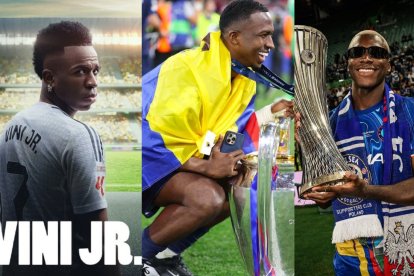 Vini, Willian Pacho y Moisés Caicedo en el Monumental.