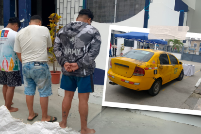 Los tres presuntos sicarios detenidos en un operativo en Santa Elena.