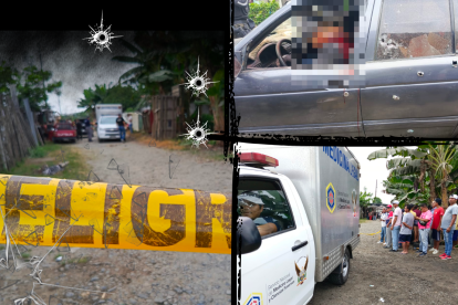 Dos parientes fueron acribillados a balazos dentro del carro en que andaban.