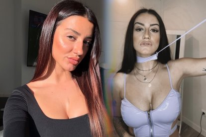 La foto de la derecha es una de sus imágenes antiguas compartidas en OnlyFans.