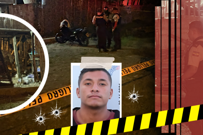 En el ingreso a la vivienda, junto al cerramiento de caña, quedó el cuerpo.