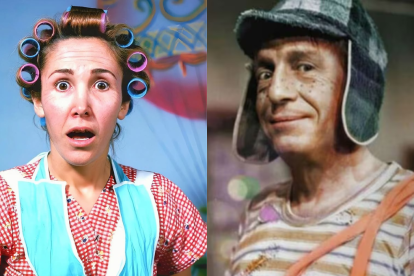 Florinda Meza como Doña Florinda y Roberto Gómez Bolaños como El Chavo del 8