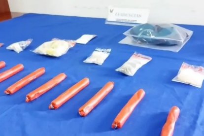 La droga y los explosivos fueron ingresados a las bodegas de evidencia de la Policía Nacional.