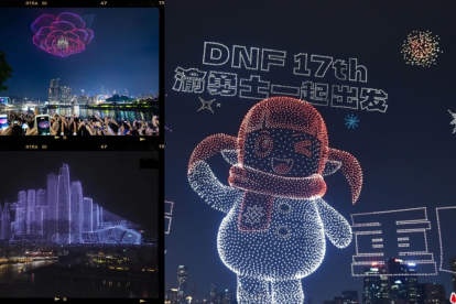 Figuras tridimensionales, luces y precisión: el show que batió récords en China.
