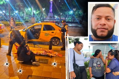 Familiares del taxista Freddy Chaguay Suárez lamentaban la forma violenta en la que fue asesinado. Su madre lloraba desconsolada.