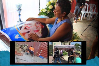 Lilia Párraga acariciaba el ataúd donde reposaban los restos de su hija. Estaba devastada.