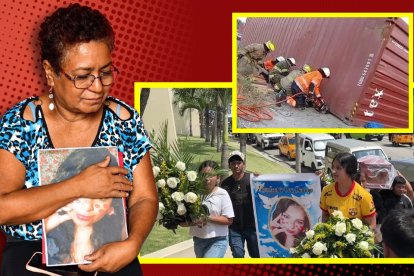 Lidia Párraga abraza con fuerza la fotografía de su hija fallecida, Ericka Vera Párraga.