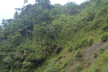 La mesa de la carretera cedió ante las lluvias.