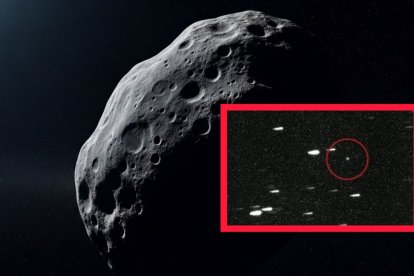 En la imagen (recuadro) se observa una foto real del cuerpo interestelar mientras se aproxima.