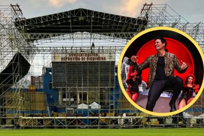 Esta semana se inició el montaje para el espectáculo de Chayanne.