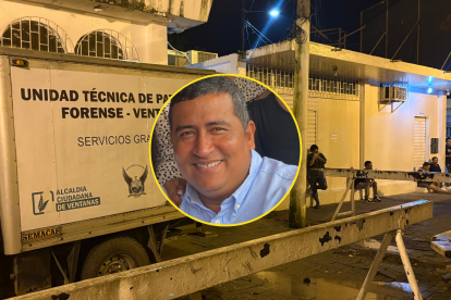 A la morgue de Babahoyo fue llevado el cuerpo del empresario agrícola.